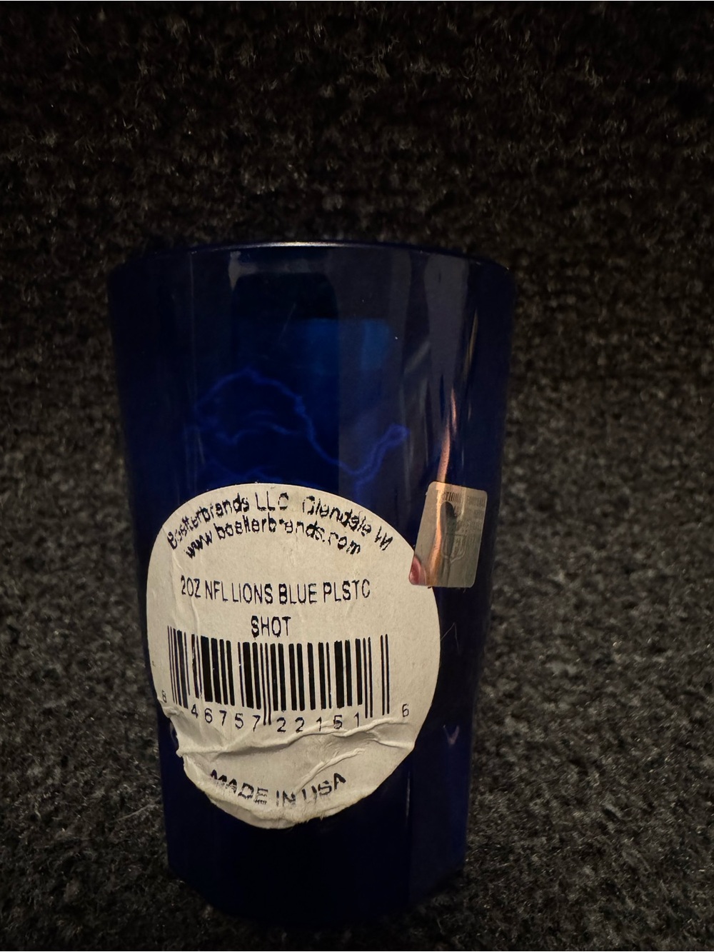 Detroit Lions Fan shot glass Set, Tall Glass and Blue Plastic - Picture 6 of 6